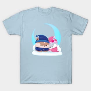 Hamster Cute Chibi Cozy Hamsters Sleeping Celestial T-Shirt